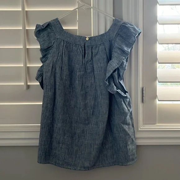 Crewcuts 100% Linen Set Flutter Sleeve Top Wide Leg Pants Girl's